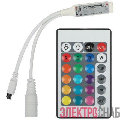 Контроллер мини для светодиодной ленты с ИК пультом RGBController-12/24V-72/144W-IP20-IR ЭРА Б0061110