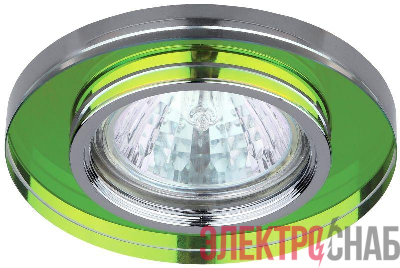 Светильник DK7 CH/MIX декор стекло MR16 12В 50Вт круглый хром/мульти ЭРА C0043737