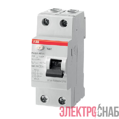 Выключатель дифференциального тока (УЗО) 2п 63А 300мА тип AC FH202AC-63/0.3 2мод. ABB 2CSF202003R3630