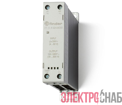 Реле модульное твердотельное выход 15А (24…280В AC) 230В AC функция "Включ. при пересечении нуля" 22.5мм клем. реле IP20 FINDER 771182308250