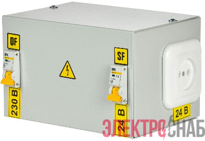 Ящик с понижающим трансформатором ЯТП 0.25 230/24В (2 авт. выкл.) IEK MTT12-024-0250