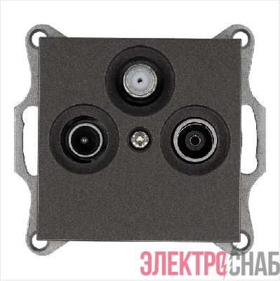 Розетка телевизионная оконечная TV + FM + SAT 3-м Ф9.5мм механизм мокко Jasmart G6206Z