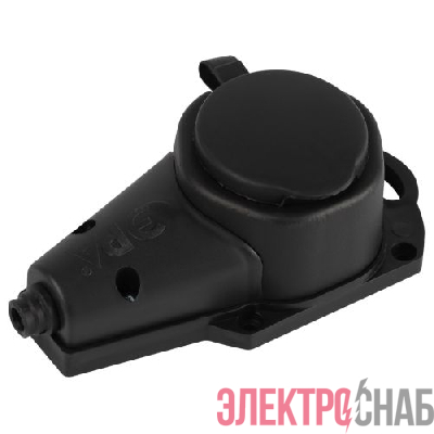 Колодка 1-м с заземл. 16A IP44 KX-1e-B-IP44 каучук. черн. Эра Б0068402