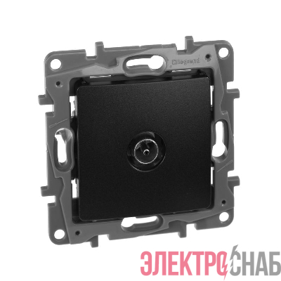 Розетка телевизионная TV СП Etika 2дБ 0-2400МГц с топологией "звезда" механизм антрацит IEK 672651