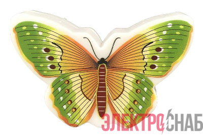 Светильник светодиодный NL-239 "Бабочка" 220В ночник с выкл. зел. Camelion 13814