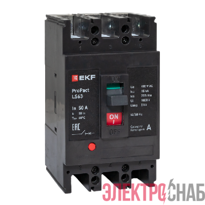 Выключатель автоматический 3п 50А 15кА LS63 ProPact EKF mccb-63-15-3-50-ls