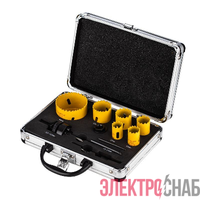 Набор коронок Bimetal (20 22 25 30 35 60) 11 предметов металлический кейс Kranz KR-92-0201-1