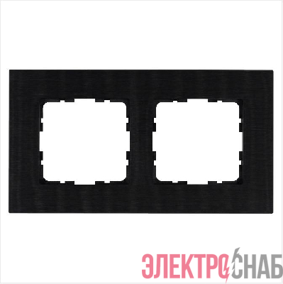 Рамка 2-м G-Metal метал. алюм. черн. Black Jasmart G1002AB