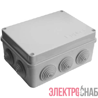 Коробка распределительная ОП 150х110х70мм IP54 10 выходов 10 гермовводов. крышка на винтах сер. Epplast 210314