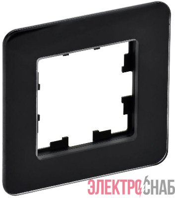 Рамка 1-м BRITE РУ-1-2-Бр стекло черн. RE IEK BR-M12-G-41-K02