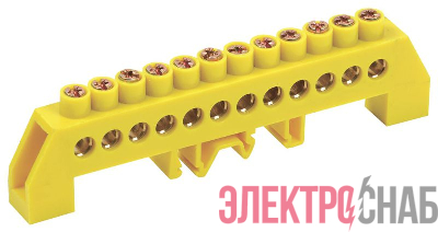 Шина PE "земля" в комб. DIN-изол. "Стойка" ШНИ-8х12-12-КС-Ж IEK YNN10-812-12DP-K05