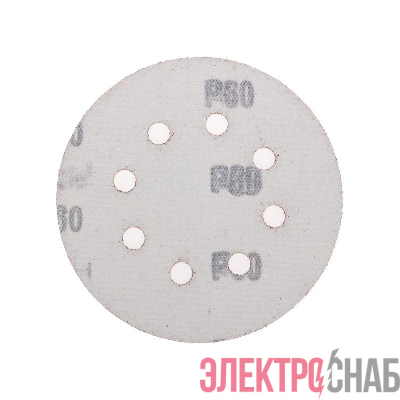 Диск абразивный на ворсовой основе на липучке перфорированный P60 125мм (уп.10шт) Kranz KR-91-1165