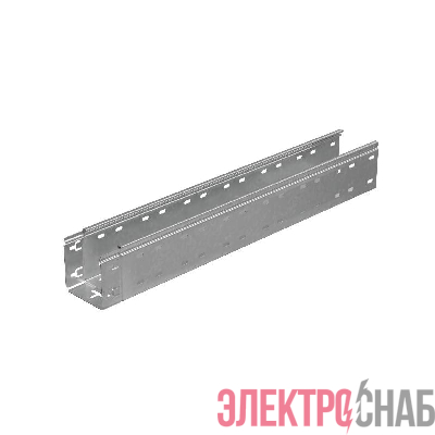 Лоток листовой перфорированный 100х100 L3000 сталь 0.7мм "БЫСТРЫЙ МОНТАЖ ПЛЮС" LPplus100-100-0.7-3000 оцинк. КМ PL0262