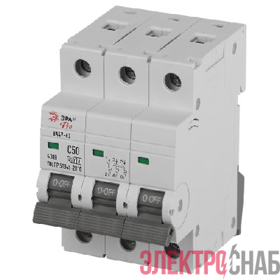 Выключатель автоматический 3п C 50А 4.5кА ВА47-63 PRO ЭРА Б0059442