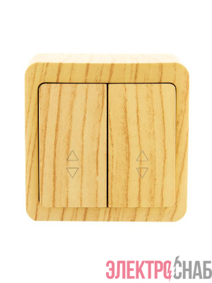 Переключатель проходной 2-кл. 2п ОП Viola 10А IP20 беленый дуб LEZARD 751-5200-106