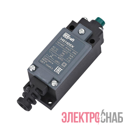 Выключатель концевой 1НО1НЗ кнопочный плунжер пласт. DEKraft 34014DEK