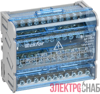 Шины на DIN-рейку (кросс-модуль) ШНК 4х11 3L+PEN TEKFOR IEK TF-DN10-4-11-125
