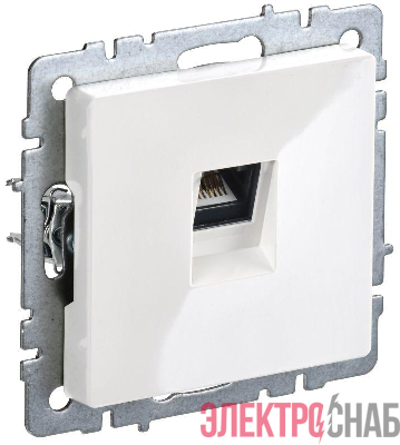 Розетка компьютерная СП RJ45 кат.5E BRITE РК10-БрБ механизм бел. IEK BR-K10-1-K01