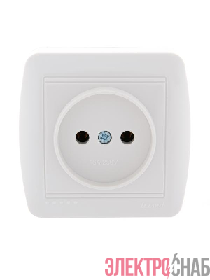 Розетка 1-м ОП Demet 16А IP20 без заземл. керамика бел. LEZARD 711-0200-121