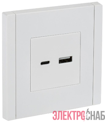 Розетка USB A+C 18Вт FORTE&PIANO FP251 бел. IEK FP-U22-018-K01