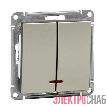 Выключатель 2-кл. СП W59 10А IP20 10AX с подсветкой механизм шампань SE VS510-251-4-86
