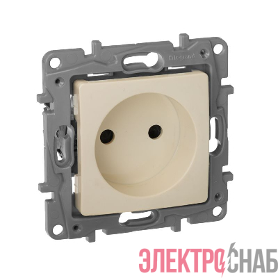 Розетка 1-м СП Etika 16А IP31 250В 2P без заземл. защ. шторки немецк. стандарт винтов. клеммы механизм сл. кость IEK 672334