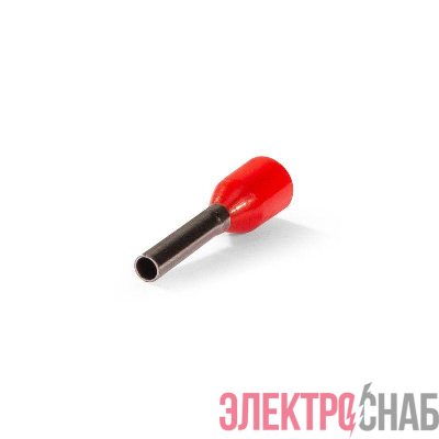 Наконечник штыревой втулочный изолированный НШВИ 1.0-8 ЕВРО красн. КВТ 103199