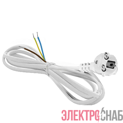 Шнур сетевой с вилкой 2м с заземл. 16А ПВС 3х1.5 бел. DOMTOK 2783