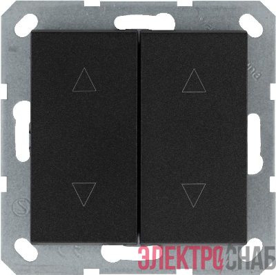 Выключатель для жалюзи 2-кл. 10А IP20 механизм черн. матовый soft touch Jasmart G3028PB