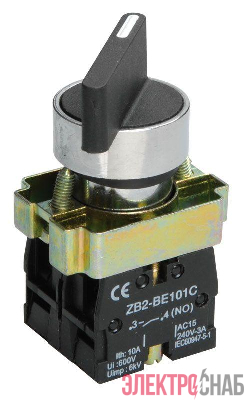 Переключатель LAY5-BJ33 на 3 полож. 2НО черн. I-O-II дл. ручка IEK BSW70-BJ-3-K02