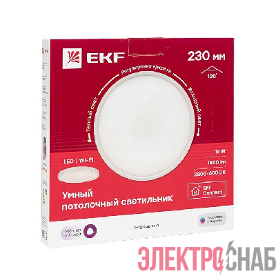 Светильник потолочный Умный 230мм Connect EKF sclwf-230-cct