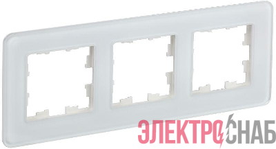 Рамка 3-м BRITE РУ-3-2-Бр стекло бел. RE IEK BR-M32-G-41-K01