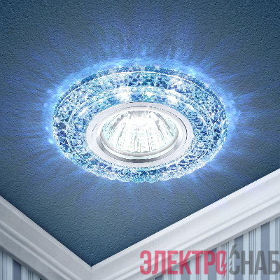 Светильник светодиодный DK LD3 SL/WH+BL декор со светодиодной подсветкой (белый+голубой) прозр. ЭРА Б0019203