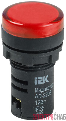 Лампа светосигнальная AD22DS d22мм 12В AC/DC красн. KARAT IEK BLS10-ADDS-012-K04