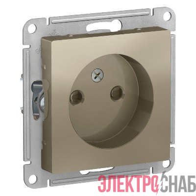 Розетка 1-м СП AtlasDesign 16А IP20 без заземл. защ. шторки механизм шампань SE ATN000549