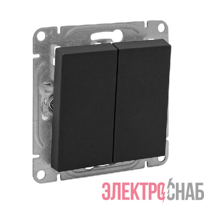 Выключатель кнопочный 2-кл. СП Эпика механизм черн. EKF UP1-SWB-23