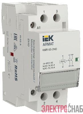 Контактор модульный KMR 63А 230В AC 2НО ARMAT IEK AR-KMR10-063-20-230