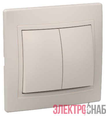 Выключатель 2-кл. СП Кварта 10А IP20 ВС10-2-0-ККм крем. GENERICA EVK20-K33-10-DM