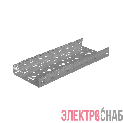 Лоток листовой перфорированный 200х50 L3000 сталь 0.7мм "БЫСТРЫЙ МОНТАЖ ПЛЮС" LPplus50-200-0.7-3000 оцинк. КМ PL0214