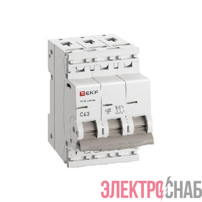 Выключатель автоматический 3п C 63А 6кА ВА 47-63N MA без теплового расцеп. PROxima EKF M63MA6363C