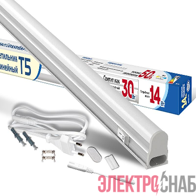 Светильник светодиодный ILED-СПБТ5-1200-14-1260-230-4-IP40 14Вт 4000К IP40 1260лм 230В 1200мм Т5 линейный IONICH 1571