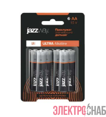 Элемент питания алкалиновый AA/LR6 Ultra Alkaline BL- 6 (уп.6шт) JazzWay 5057548