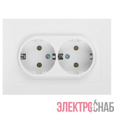 Розетка 2-м СП Accent 6-205-01 16А IP20 250В 2P+E Schuko AL/CU бел. Intro Б0063485