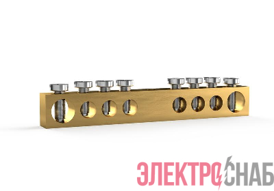 Шина PEN "земля-ноль" 6х9мм 8 отвер. латунь TOKOV ELECTRIC TKE-BCB-69-8-N/PEN
