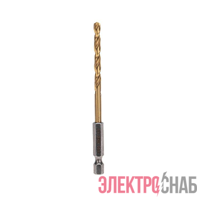 Сверло по металлу 4.5мм Р6М5 ТИТАН шестигранный хвостовик DIN 338 (уп.1шт) Kranz KR-91-5505