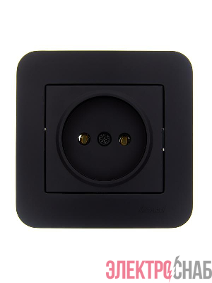 Розетка 1-м СП ASTI 16А IP20 без заземл. термопласт в сборе черн. бархат. LEZARD 7081-4242-121B