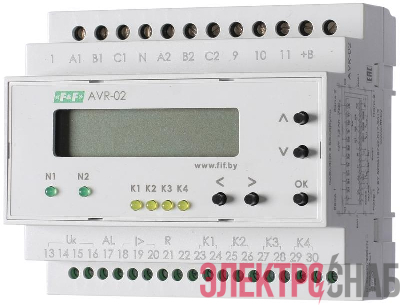 Устройство управления резервным питанием AVR-02 (3х400В+N; 5 перекл. х8А; IP20) F&F EA04.006.004