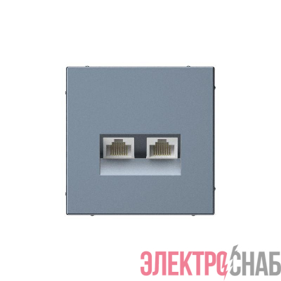 Розетка компьютерная 2-м ArtGallery RJ45 + RJ45 кат.5E механизм грифель SE GAL000785
