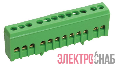 Шина PE "земля" в корп. изол. на DIN-рейку ШНИ-6х9-12-К-З IEK YNN10-69-12KD-K06