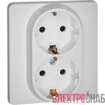 Розетка Inspiria 16А 250В 2х2P+E немецк. стандарт бел. IEK 673750